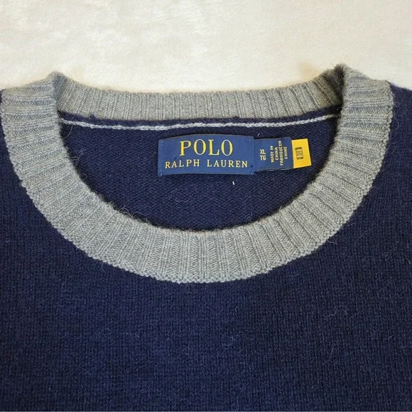 Polo Ralph Lauren Wool Alpaca Color-block Knit Crewneck Sweater Mens XL  Preppy - Picture 5 of 10
